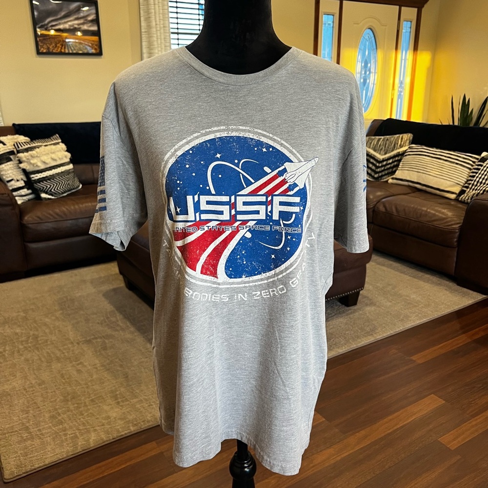 Grunt Style USSF Gray and Blue Short Sleeve Tee